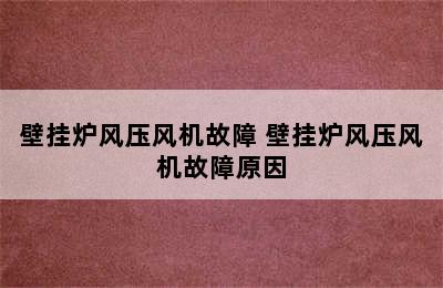 壁挂炉风压风机故障 壁挂炉风压风机故障原因